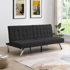 WOOD FRAME;  STAINLESS LEG;  FUTON;  SOFA BED BLACK