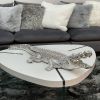 Ambrose Diamond Encrusted Chrome Plated Crocodile (25"L X 9"W X 7.5"H)