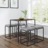 Riley Indoor Walnut Metal Pub Dining Table with Metal Frame