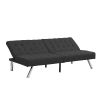 WOOD FRAME;  STAINLESS LEG;  FUTON;  SOFA BED BLACK