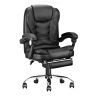 High-back office chair, adjustable ergonomic office chair, computer desk chair with lumbar support and foot cushion, suitable for home office use.