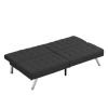 WOOD FRAME;  STAINLESS LEG;  FUTON;  SOFA BED BLACK