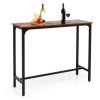 48 Inch Industrial Pub Dining Table with Steel Frame