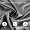 Lacette Silk Pillowcase 1 Pack for Hair and Skin, 100% Mulberry Silk, Double-Sided Silk Pillow Cases with Hidden Zipper (Deep Gray, standard Size: 20"