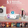 MOOKA Video Projector with WiFi and Bluetooth, Native 1920 x 1080P FHD Projector for Outdoor Movie, 8500 Lumens , with carrying bag BL69, white