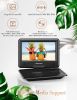 DBPOWER 11.5" Portable DVD Player, 5-Hour Built-in Rechargeable Battery, 9" Swivel Screen, Support CD/DVD/SD Card/USB, Remote Control, 1.8 Meter Car C