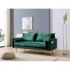 Velet Fabric sofa with pocket -71"green