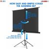 5 Core Projector Screen with Stand 72 inch Indoor and Outdoor Portable Projection Screen and Tripod Stand 8K 3D Ultra HD 4:3 for Movie Office Classroo