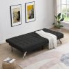 WOOD FRAME;  STAINLESS LEG;  FUTON;  SOFA BED BLACK