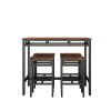 Bar table set 5PC Dinging table set with high stools;  structural strengthening;  industrial style