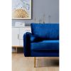 Velvet Fabric sofa with pocket-71"Blue