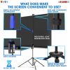 Projector Screens Tripod 72' INCH 16:9 Indoor Outdoor 8K / 4K Ultra HD 3D 5 Core Screen TR 72