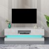 63inch WHITE morden TV Stand with LED Lights,high glossy front TV Cabinet,can be assembled in Lounge Room, Living Room or Bedroom,color:WHITE