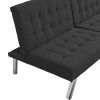 WOOD FRAME;  STAINLESS LEG;  FUTON;  SOFA BED BLACK