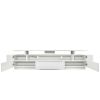 Modern White TV Stand; 20 Colors LED TV Stand w/Remote Control Lights