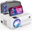 WiFi Bluetooth Projector, DBPOWER 9000L HD Native 1080P Projector, Zoom & Sleep Timer Support Outdoor Movie Projector, Home Projector Compatible w/ TV