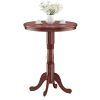 42 Inch Wooden Round Pub Pedestal Side Table with Chessboard