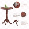 42 Inch Wooden Round Pub Pedestal Side Table with Chessboard