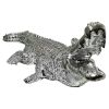 Ambrose Diamond Encrusted Chrome Plated Crocodile (25"L X 9"W X 7.5"H)