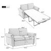 57.5" Orisfur Pull Out Sofa Bed Loveseat Sleeper with Twin Size Memory Mattress for Living Room Spaces, Gray