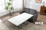 57.5" Orisfur Pull Out Sofa Bed Loveseat Sleeper with Twin Size Memory Mattress for Living Room Spaces, Gray