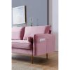 Velvet Fabric sofa with pocket-71"pink