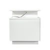 Modern White TV Stand; 20 Colors LED TV Stand w/Remote Control Lights