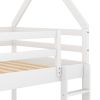 Cozy Twin-Over-Twin Low Bunk House Bed, Includes Ladder, Crisp White Finish