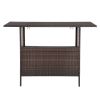 Brown Gradient Modern Fashion Simple Rattan Bar Table 139*46*94cm Can Hang Wine Glasses N004