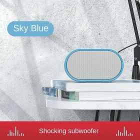 Mini Portable Subwoofer Bluetooth Speaker (Option: Blue-USB)