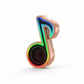 Wireless Creative Musical Note Marquee Colorful Sound (Option: Wood grain-USB)