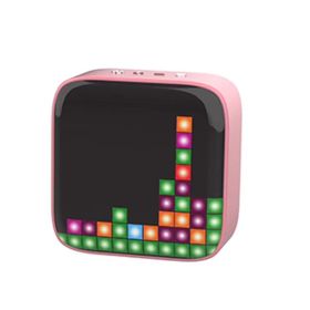 Square LED Creative Bluetooth Speaker (Option: Pink-USB)