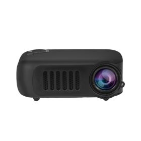 Mini Portable Projector 800 Lumens Eye-Care 1080p LCD 50,000 Hours Lamp Life Home Cinema Video Projector (Option: Full black-US)