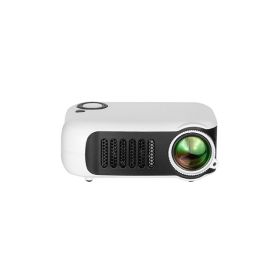 Mini Portable Projector 800 Lumens Eye-Care 1080p LCD 50,000 Hours Lamp Life Home Cinema Video Projector (Option: White black-US)