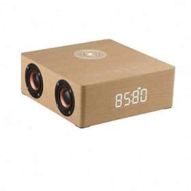 Wireless Charging Wood Surround Speaker (Color: Yellow)