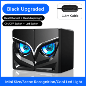 PC Gaming Speakers, 2.0 Channel Stereo Desktop Computer Sound Bar Speakers (Option: Black-Upgraded)