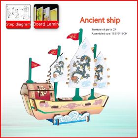 Wooden Pirate Ship Assembled Model Decorative Toys (Option: Ancient Ship)