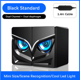 PC Gaming Speakers, 2.0 Channel Stereo Desktop Computer Sound Bar Speakers (Option: Black-Standard)