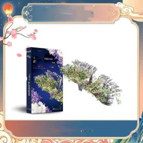 Flower Crane Metal Puzzle Handmade Diy Assembled Toy Model (Option: Indigo Lavender)