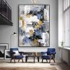 Hand Painted Oil Painting Palette knife abstract wall art large gray blue gold painting oversized modern abstract canvas large canvas art abstract acr