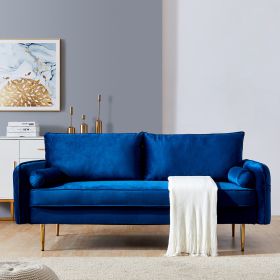 Velvet Fabric sofa with pocket (Color: Blue)