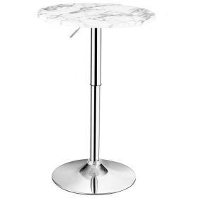 The pub bar table 24 Inch Round Bistro Bar Cocktail Table (Color: White, size: 24 Inch)