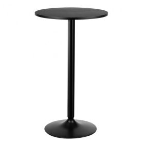 The pub bar table 24 Inch Round Bistro Bar Cocktail Table (Color: All Black, size: 24 Inch)