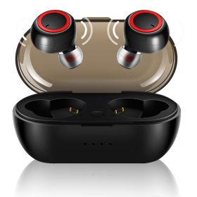 Earphones Magnetic Waterproof Wireless Bluetooth Earpods Headphones In Ear buds Pods Bluetooth Ear Pod Mic 5 Core EP01 (Color: Black)