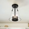 3-Light semi-flush Mount  Industrial clear Glass Ceiling light