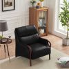 Single Sofa Armchair PU Leather Wooden Legs Reading Chair for Living Room