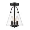 3-Light semi-flush Mount  Industrial clear Glass Ceiling light