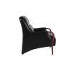 Single Sofa Armchair PU Leather Wooden Legs Reading Chair for Living Room