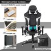 Reclining Swivel Massage Gaming Chair with Lumbar Support