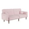 Convertible Sofa Bed with Wood Legs in Velvet